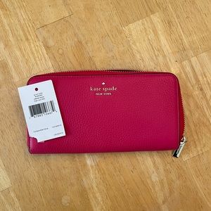 Kate Spade Large Cont Wallet in Bright Rose. Never used.